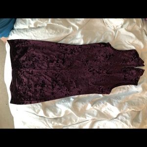 Purple velvet suede midi tight dress
